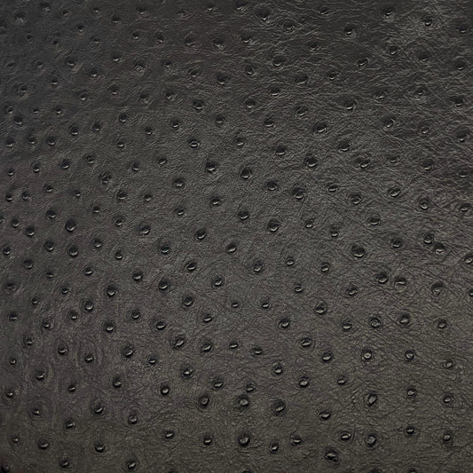 Italian Leather Hide | Very Dark Brown Embossed Ostrich image 0