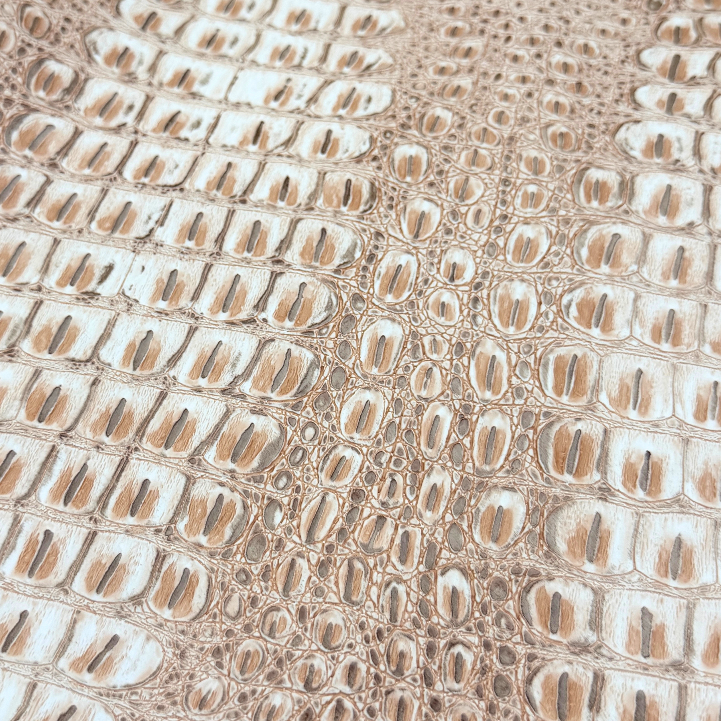 Aged Matte Faux Crocodile – Champagne