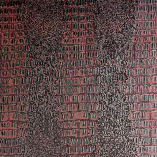 Aged Matte Faux Crocodile – Mahogany Brown