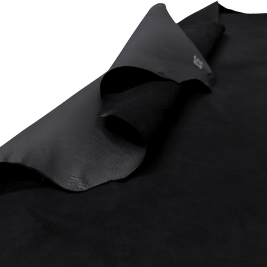 Suede Italian Leather Hide – Black
