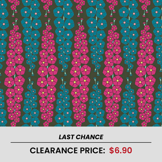 100% Cotton – Gladiolumns Pinkbluem (Floral)