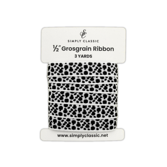 1/2" Grosgrain Ribbon – Bold Dalmation Print
