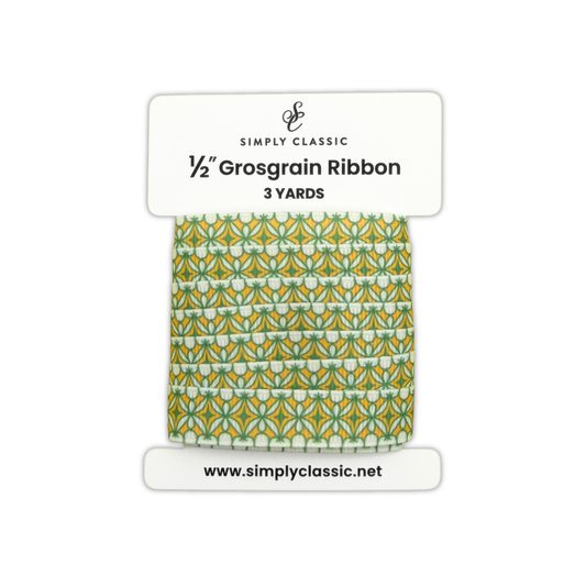 1/2" Grosgrain Ribbon – Geometric Starburst
