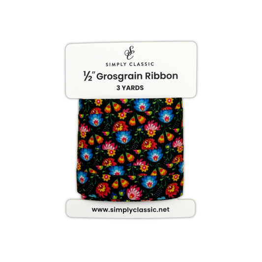 1/2" Grosgrain Ribbon – Mexican Floral