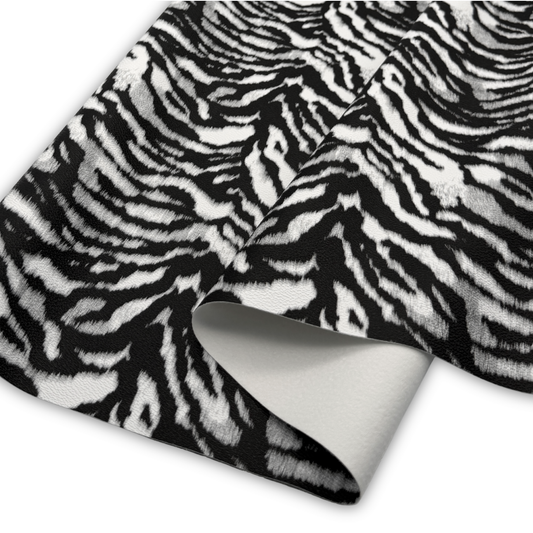 Zebra Print Faux Leather – White/Black
