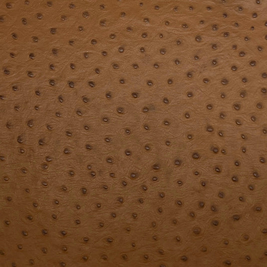 Italian Leather Hide | Light Brown Embossed Ostrich image 0