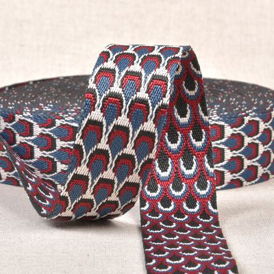 Peacock Feather Webbing | Blue/Red image 0