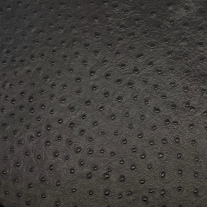 Italian Leather Hide | Very Dark Brown Embossed Ostrich image 0