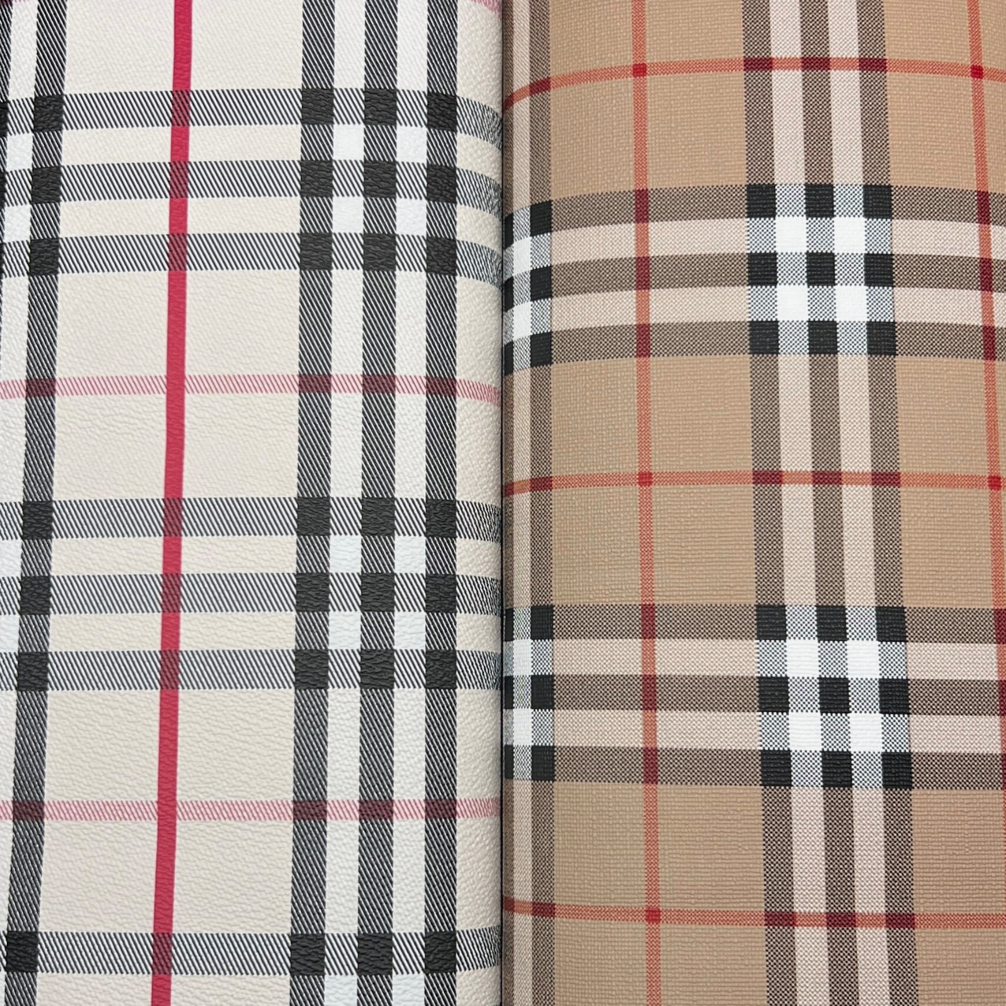 Large Tartan Plaid Vinyl – Cream Multi-Color – Simply Classic