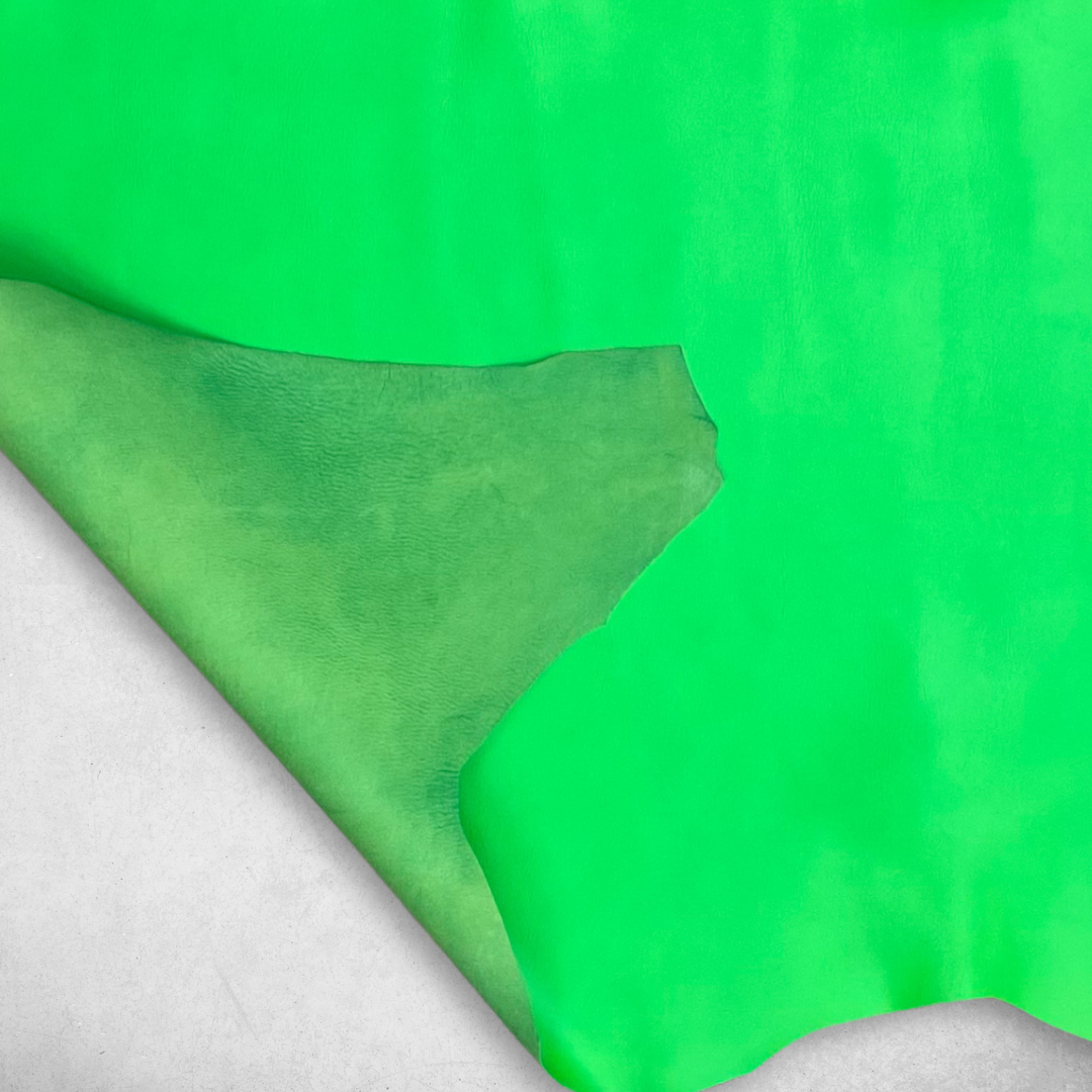 Italian Leather Hide | Neon Green image 2