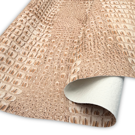 Aged Matte Faux Crocodile – Champagne