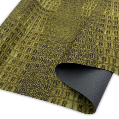 Aged Matte Faux Crocodile – Olive Green