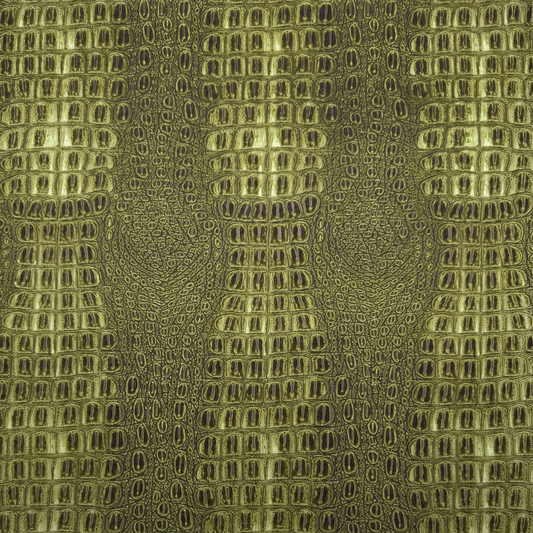 Aged Matte Faux Crocodile – Olive Green