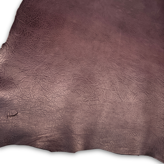 Italian Leather Hide – Aged Dark Purple/Gray