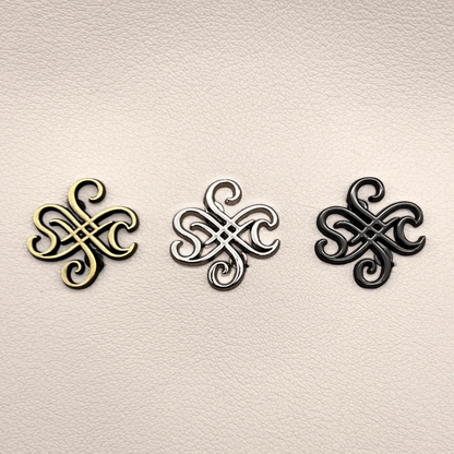 Signature Scroll Motif Metal Bag Tag (3 Pack)