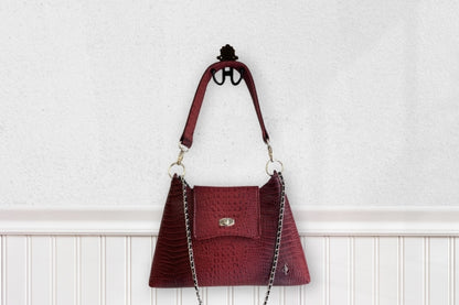 Blended Faux Crocodile – Dark Red