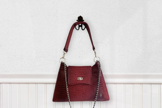 Blended Faux Crocodile – Dark Red