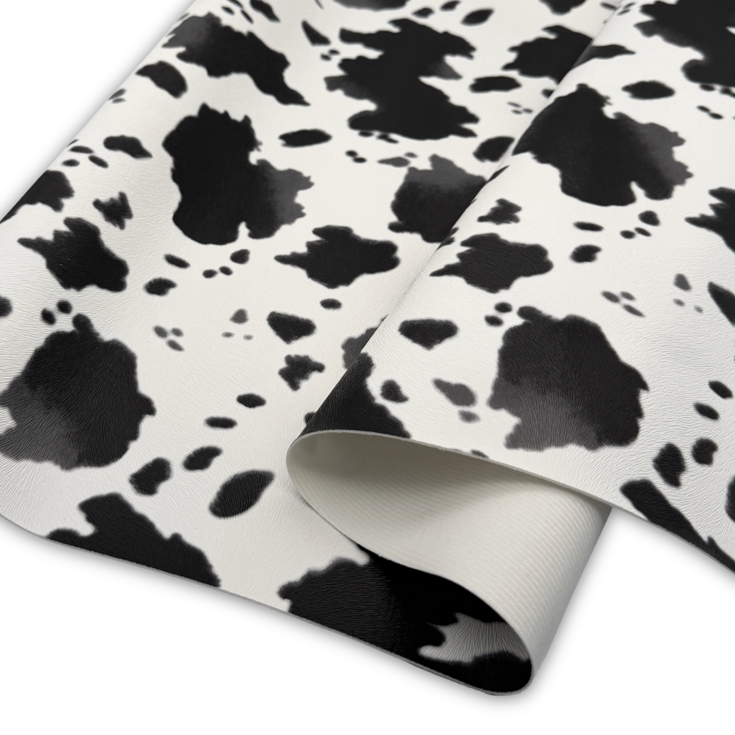 Cow Print Faux Leather – White/Black
