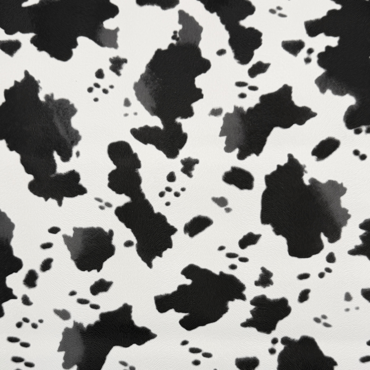Cow Print Faux Leather – White/Black