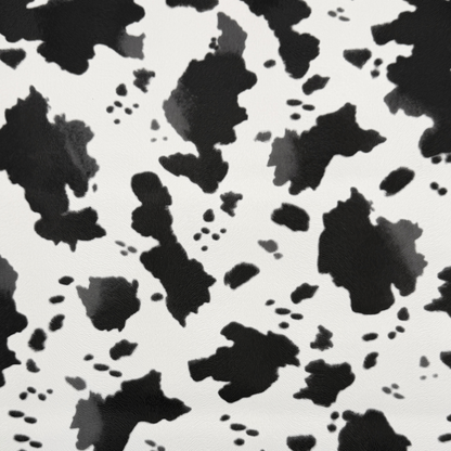 Cow Print Faux Leather – White/Black