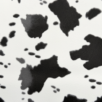 Cow Print Faux Leather – White/Black