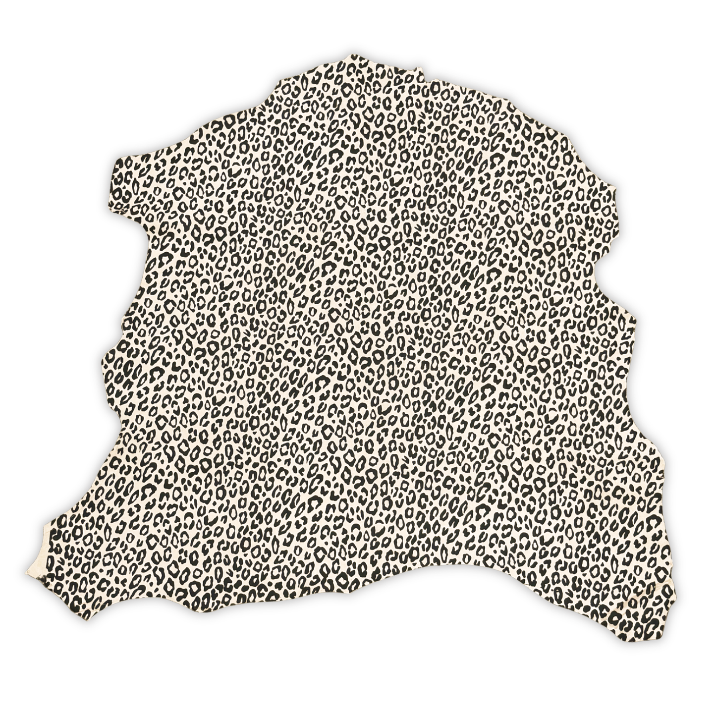 Suede Leopard Print Leather Hide – Cream/Black