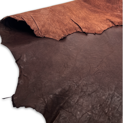 Italian Leather Hide – Distressed Dark Brown