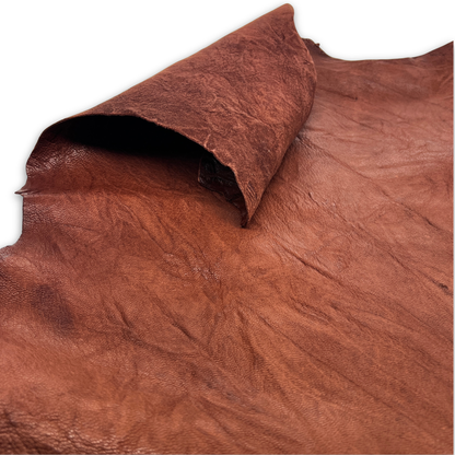 Italian Leather Hide – Distressed Red Brown
