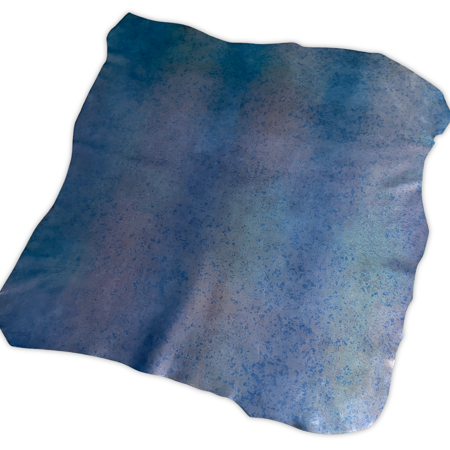 Foiled Iridescent Italian Leather Hide – Ocean Blue