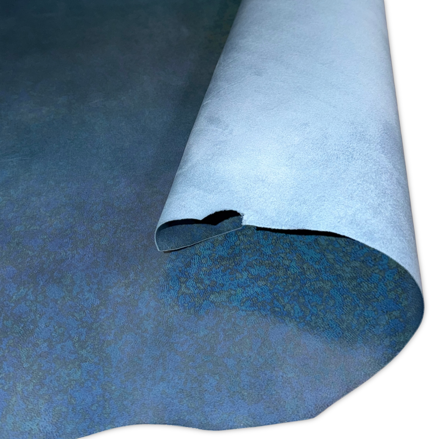 Foiled Iridescent Italian Leather Hide – Ocean Blue