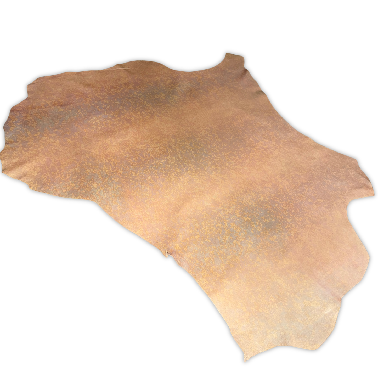 Foiled Iridescent Italian Leather Hide – Peach Sorbet