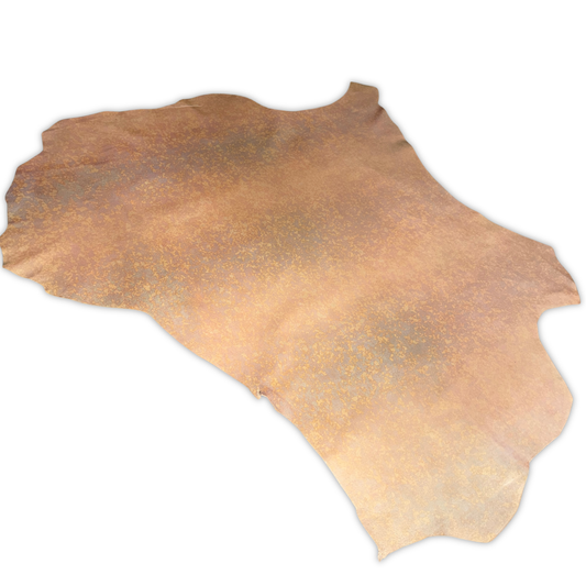 Foiled Iridescent Italian Leather Hide – Peach Sorbet