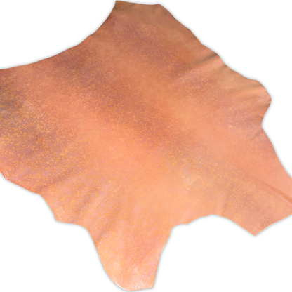 Foiled Iridescent Italian Leather Hide – Rose Gold