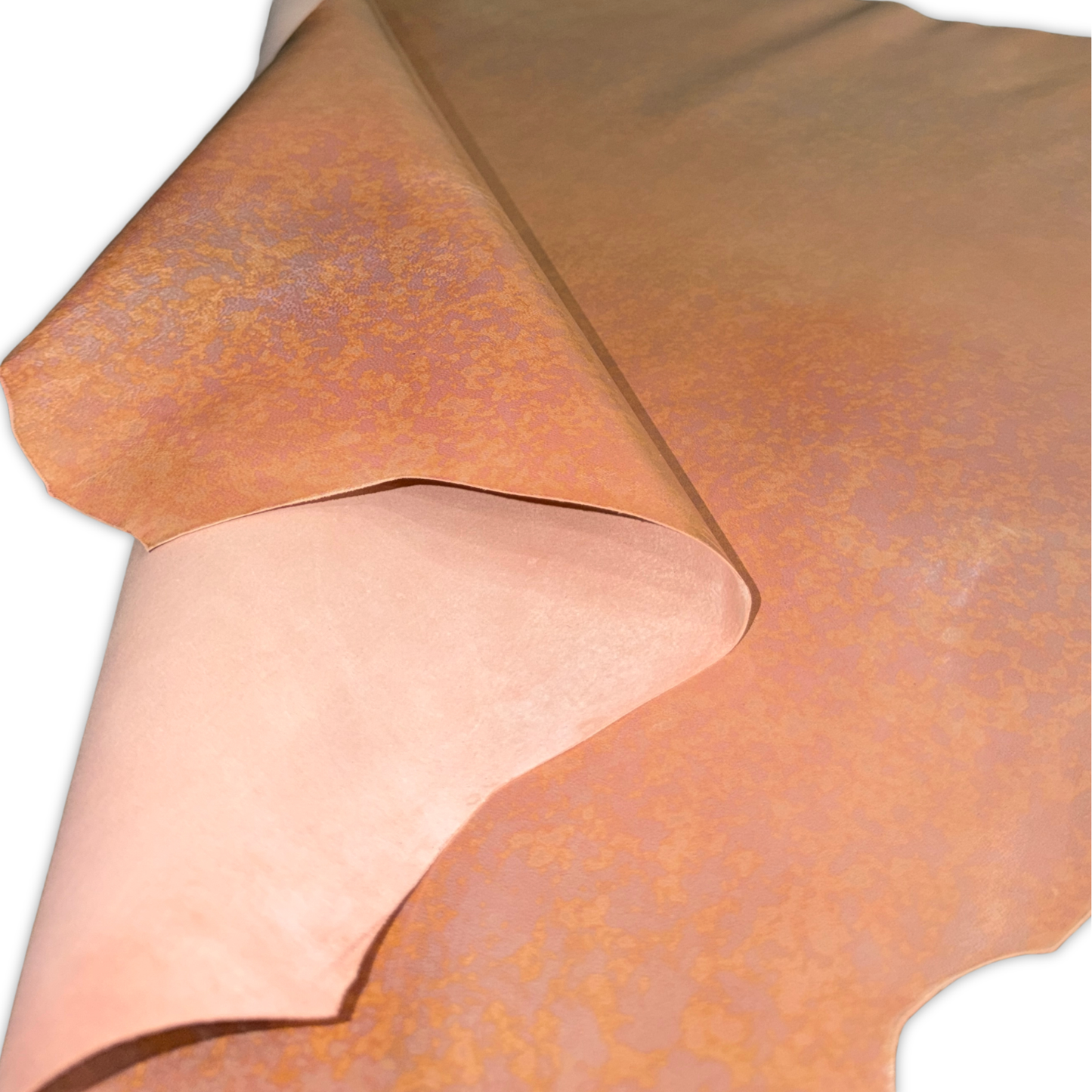 Foiled Iridescent Italian Leather Hide – Rose Gold