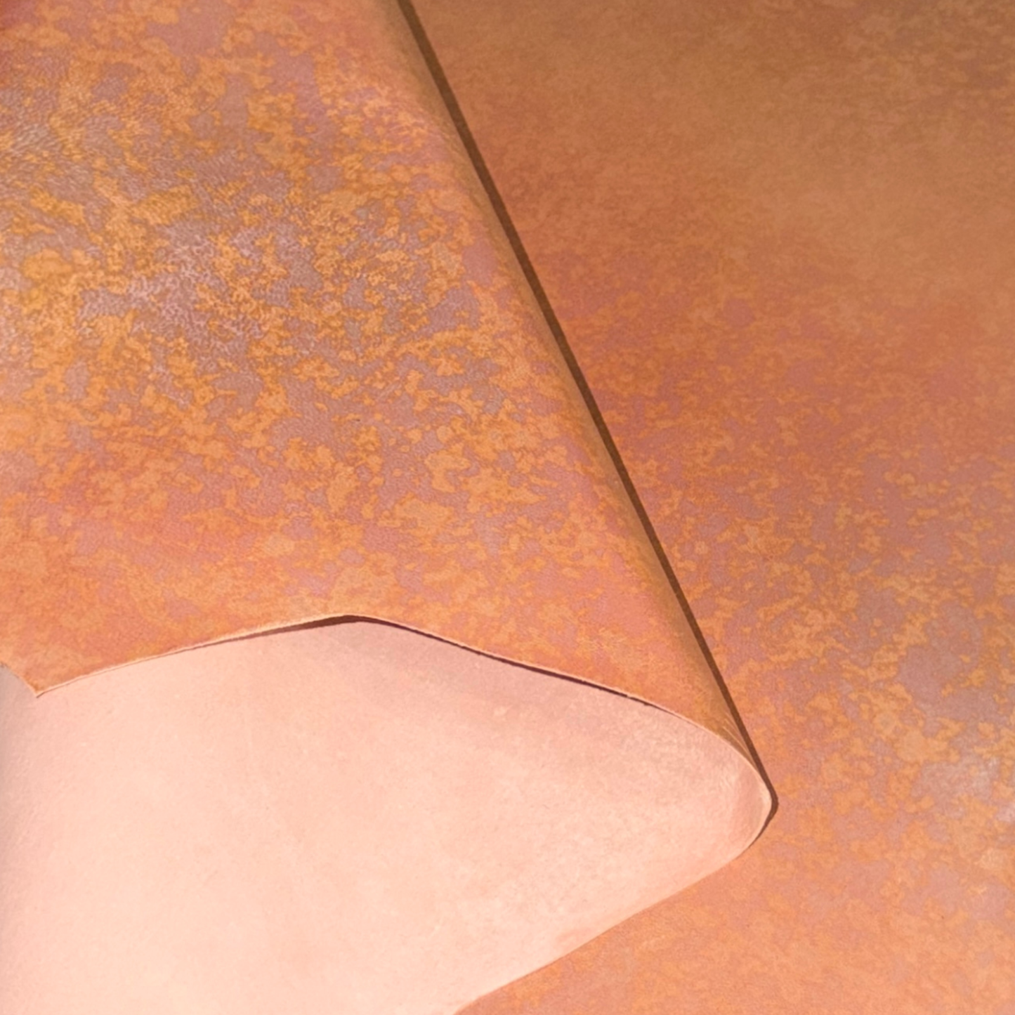 Foiled Iridescent Italian Leather Hide – Rose Gold
