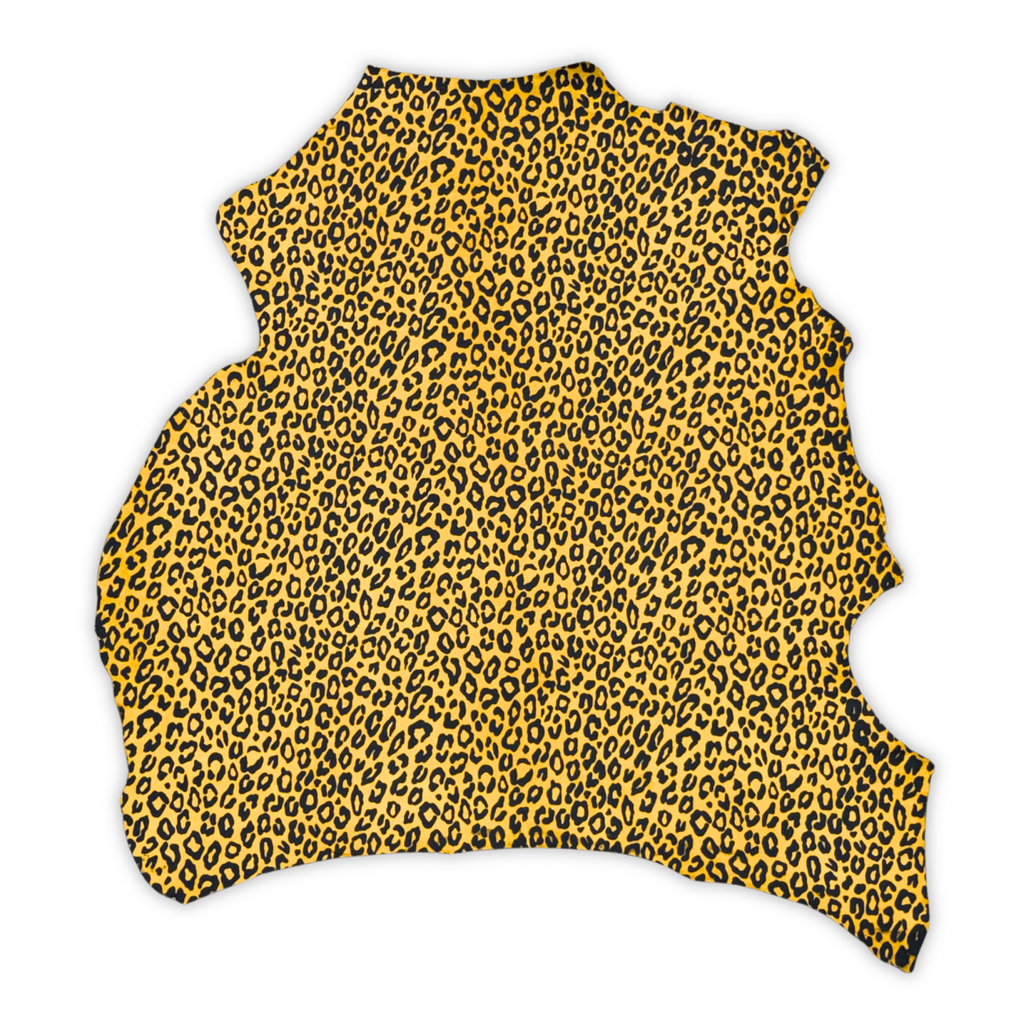Suede Leopard Print Leather Hide – Gold/Black