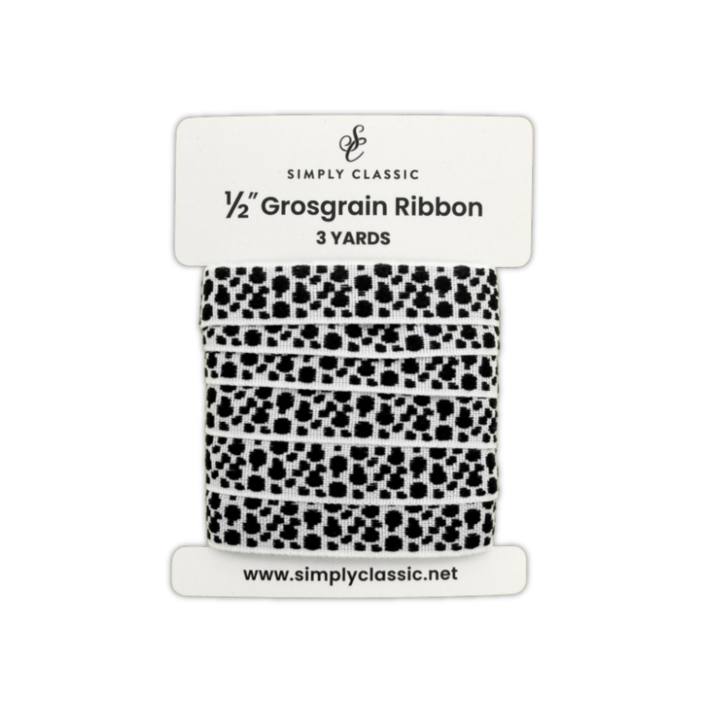 1/2" Grosgrain Ribbon – Bold Dalmation Print