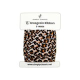 1/2" Grosgrain Ribbon – Brown Leopard Print