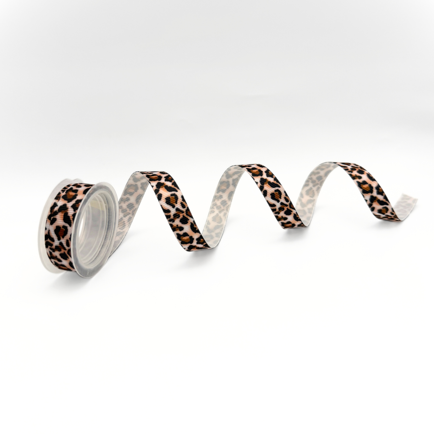 1/2" Grosgrain Ribbon – Brown Leopard Print