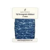3/8" Grosgrain Ribbon – Distressed Denim