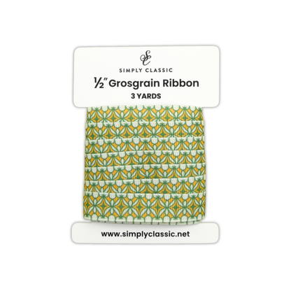 1/2" Grosgrain Ribbon – Geometric Starburst