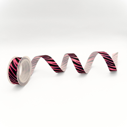 1/2" Grosgrain Ribbon – Hot Pink Zebra Print