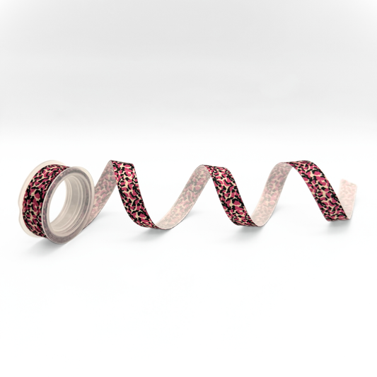 1/2" Grosgrain Ribbon – Magenta Leopard Print