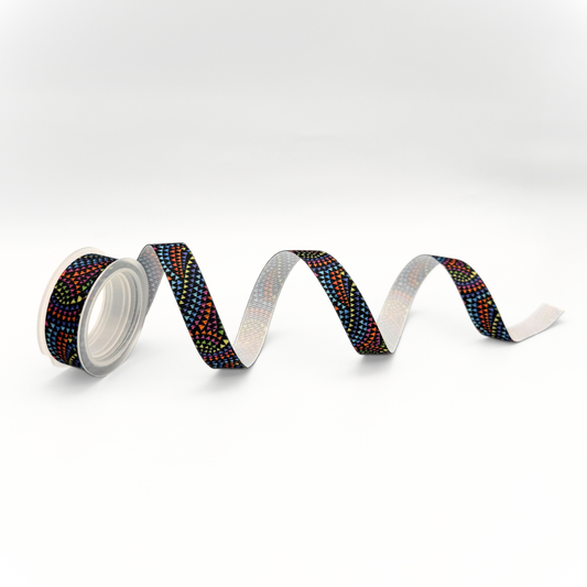 1/2" Grosgrain Ribbon – Neon Pennant Flags