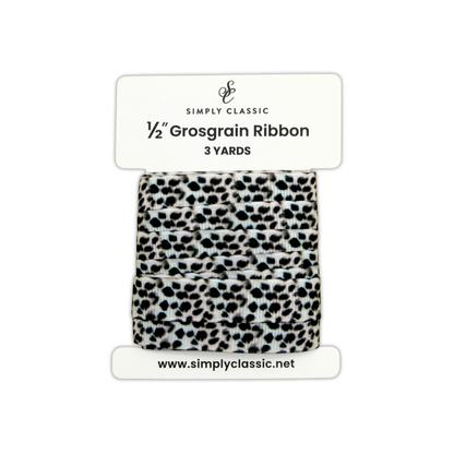 1/2" Grosgrain Ribbon – Watercolor Dalmation Print