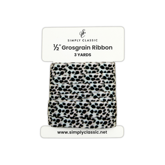 1/2" Grosgrain Ribbon – Watercolor Dalmation Print