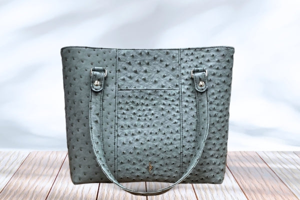 Ostrich Faux Leather – Blue/Gray