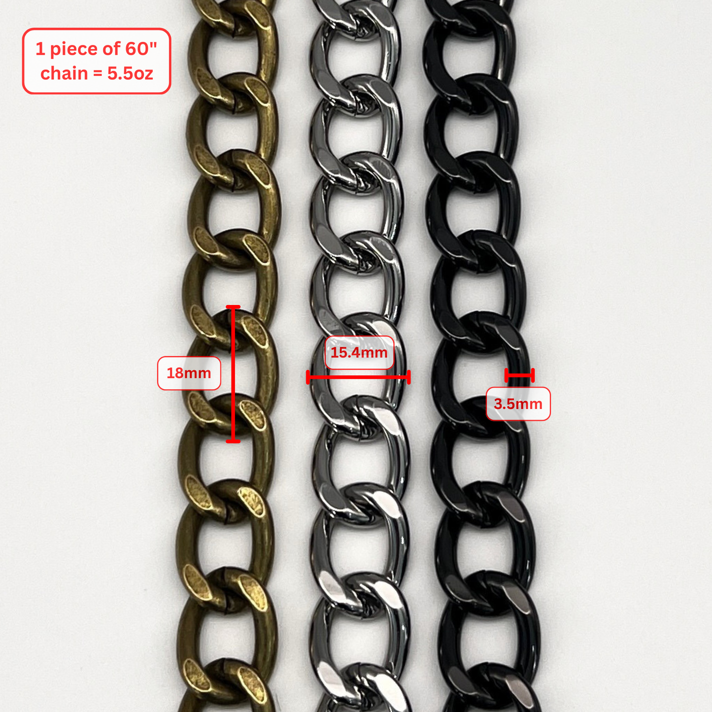 Large Metal Handbag Chain – 60"