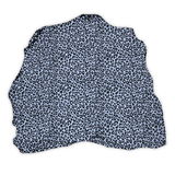Suede Leopard Print Leather Hide – Light Blue/Black