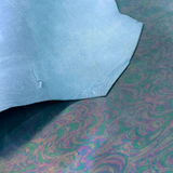 Marbled Iridescent Italian Leather Hide – Ocean Blue